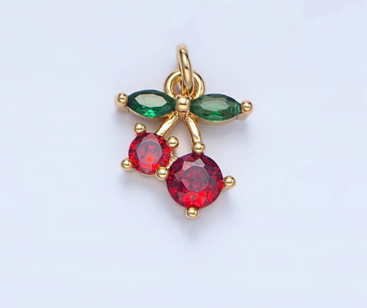 Cherries Charm Crystal Red and Green