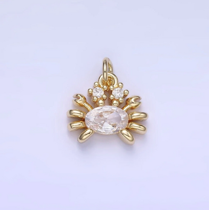 MINI- Gold Crab Charm