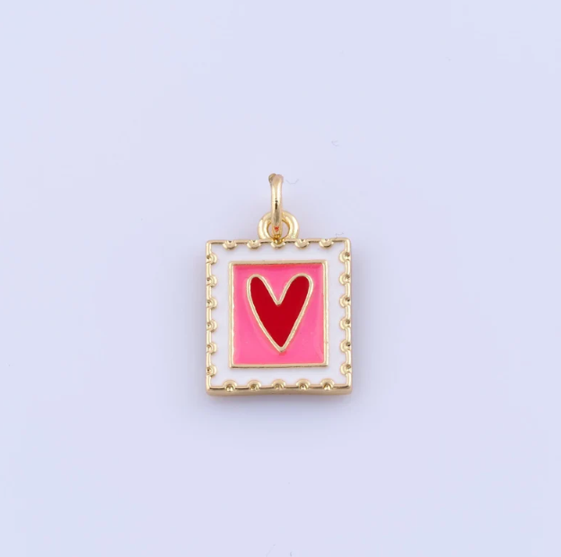 SIGNS, SHAPES & SYMBOLS- Gold Heart Stamp Charm