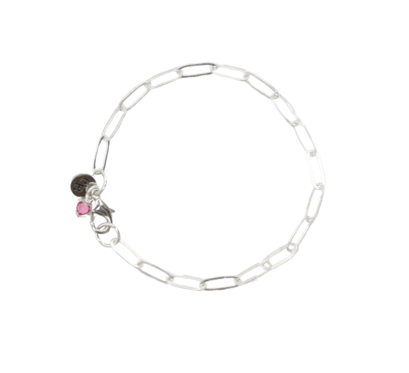Silver Coastal Paperclip Charm Bracelet
