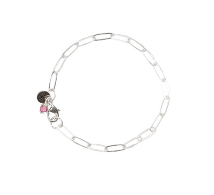 Silver Coastal Paperclip Charm Bracelet