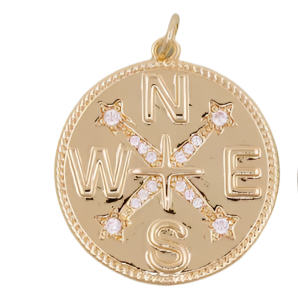 Large Compass Gold Charm