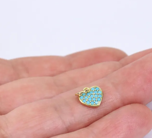 Tiny Turquoise Heart Charm