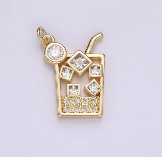 FOOD & BEVERAGE- Gold Ice Cube Cold Glass Drink Open Charm