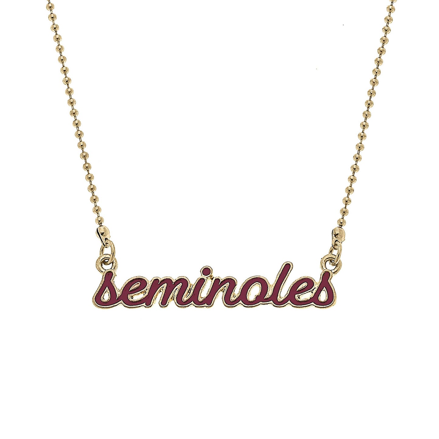 Garnet Enamel Script Necklace