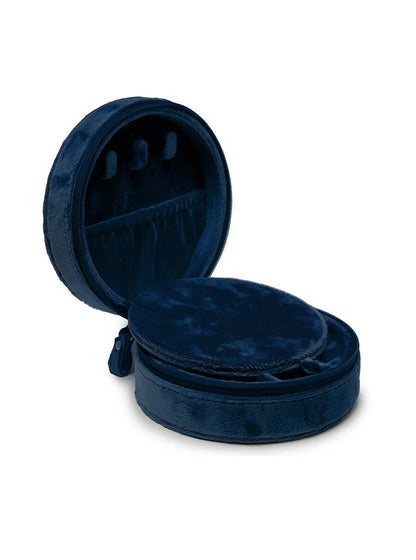 Puppy Pals Navy Velvet Jewelry Zip Case/Travel Organizer
