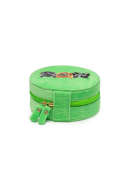 Kitten Caboodle Green Velvet Jewelry Zip Case / Organizer