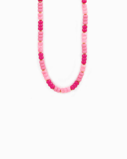 Necklace - Charm Bar - Multi-Color Beaded Necklace