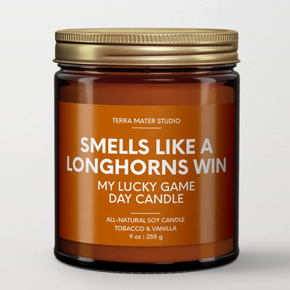 Smells Like A Longhorns Win Game Day Candle, Longhorns Merch