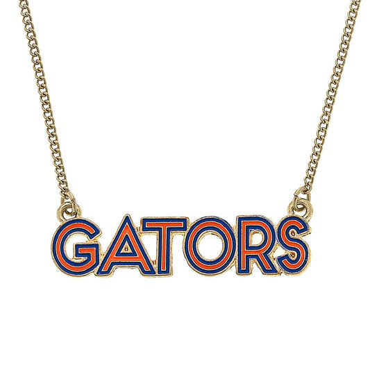 Orange Outline Enamel Necklace