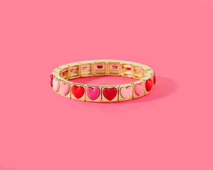 Tween Valentine Heart Bracelets – Colorful Stretch Bracelets