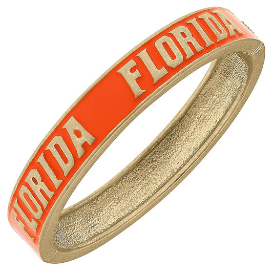 Orange Enamel Hinge Bangle