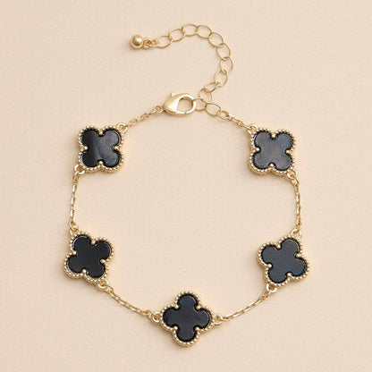 Lucky Clover Shell Charm Bracelet Inspired by Vancleef Design