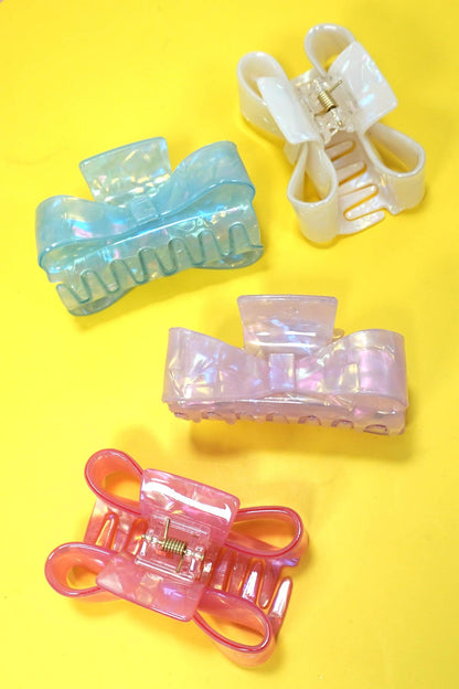 BOW PVC ACRYLIC HAIR CLAW CLIPS