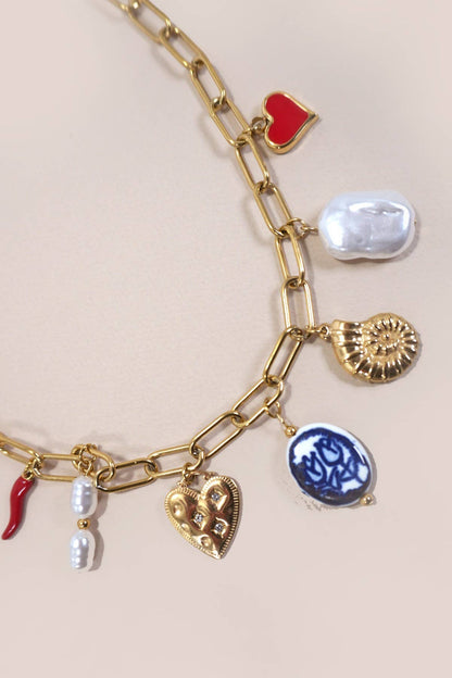 Necklace - Charm Bar - Santorini Charm Necklace