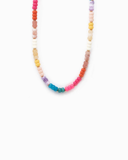 Necklace - Charm Bar - Multi-Color Beaded Necklace
