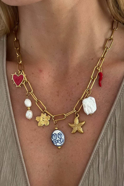 Necklace - Charm Bar - Santorini Charm Necklace