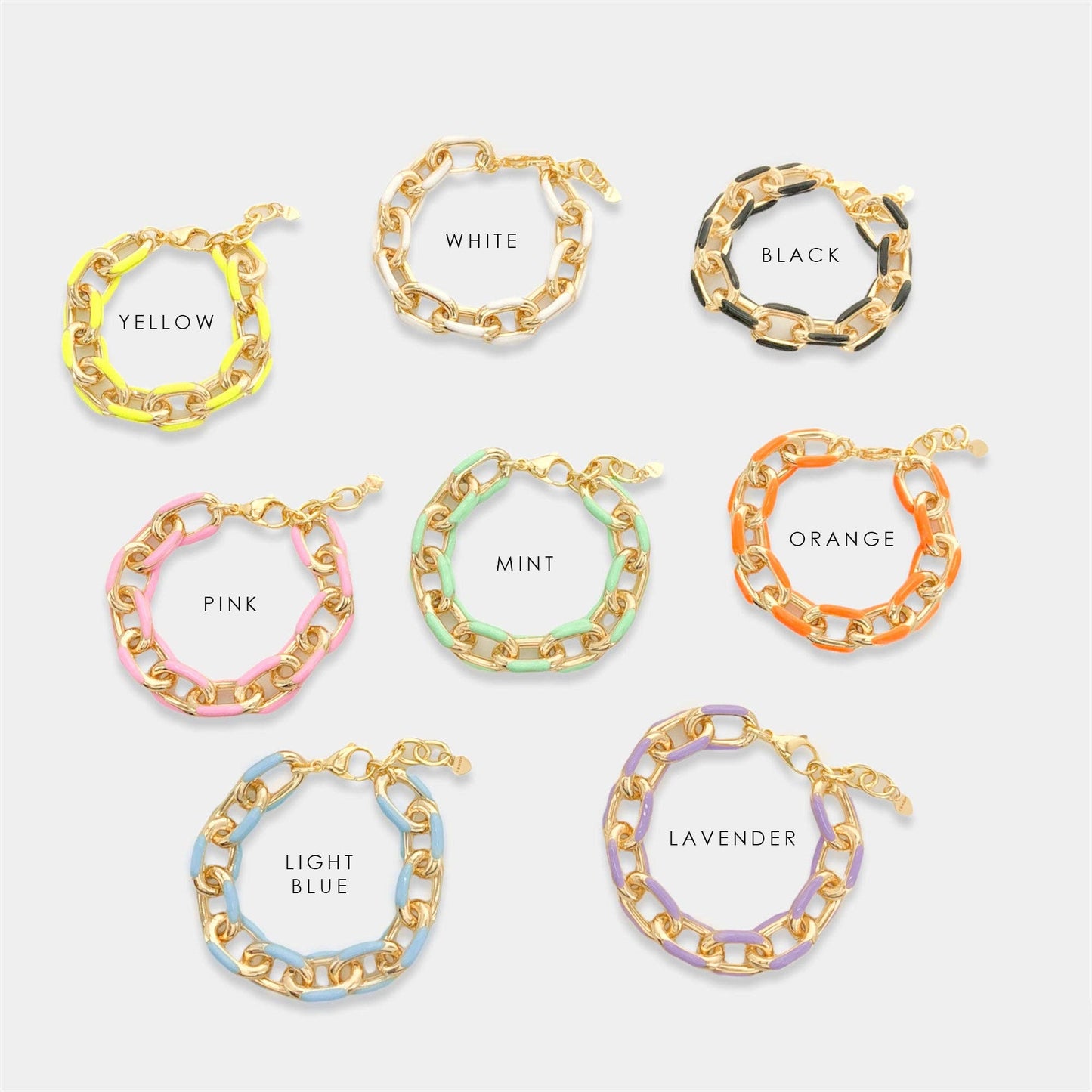 Enamel Paperclip Bracelet