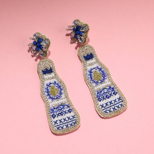 Beaded Tequila Bottle Earrings – Fun Statement Jewelry