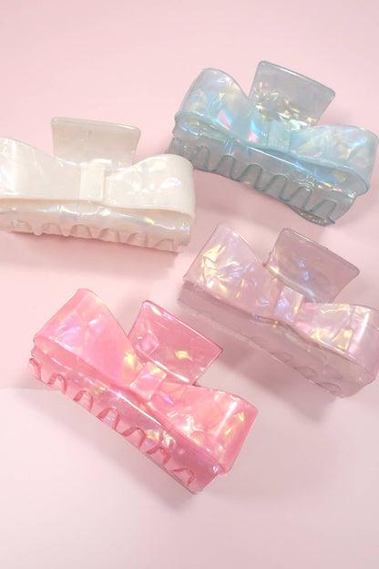 BOW PVC ACRYLIC HAIR CLAW CLIPS