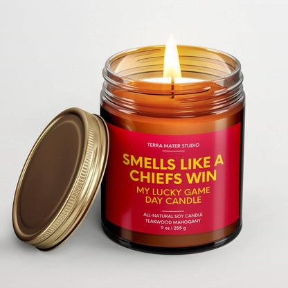 Smells Like A Chiefs Win | Game Day Candle | Chiefs Merch