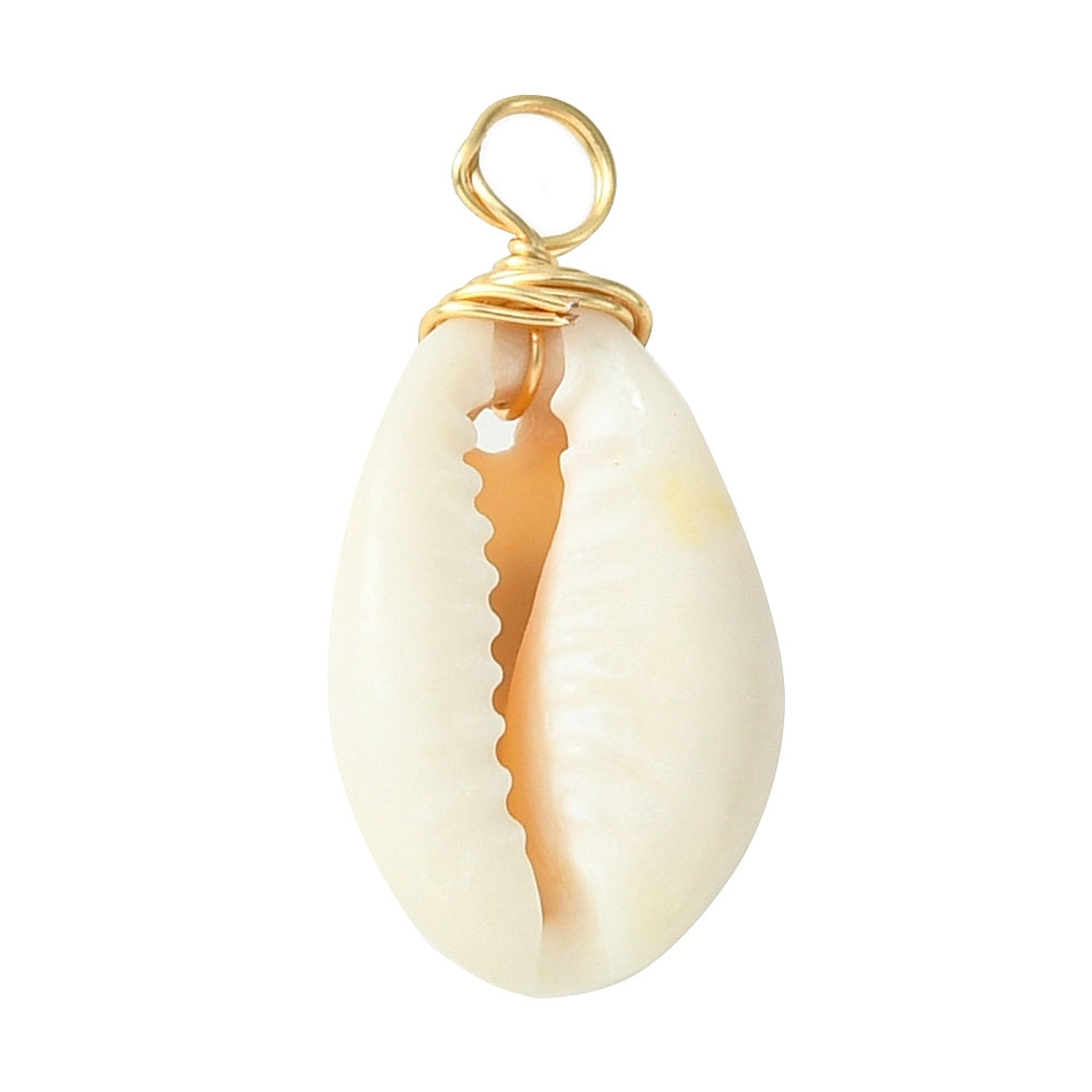 Cowrie Shell Charm Gold