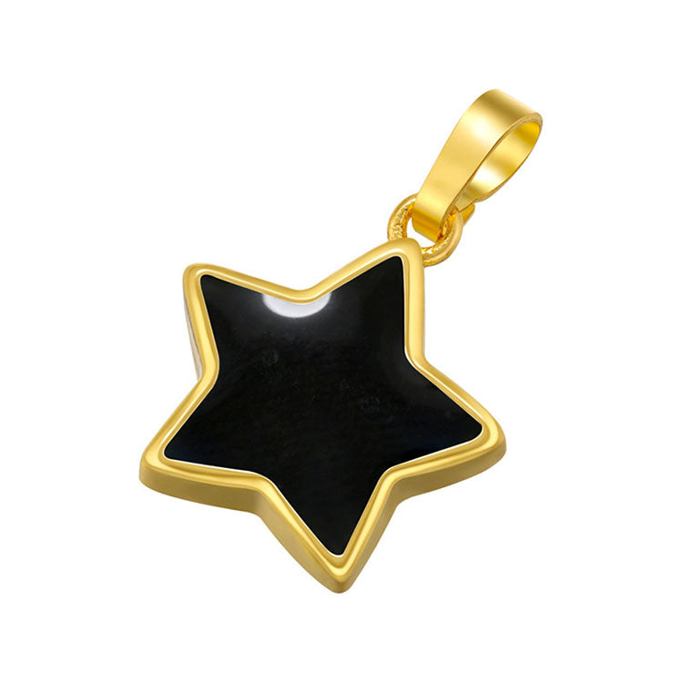 COLOR ENAMEL- Gold Puffy Enamel Star Charm