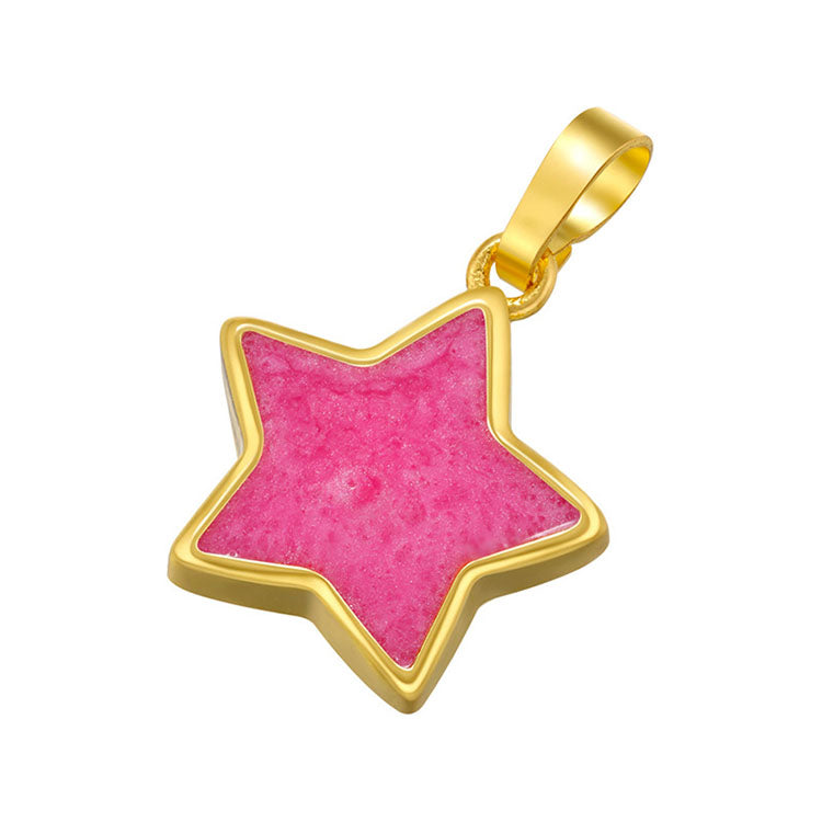 COLOR ENAMEL- Gold Puffy Enamel Star Charm