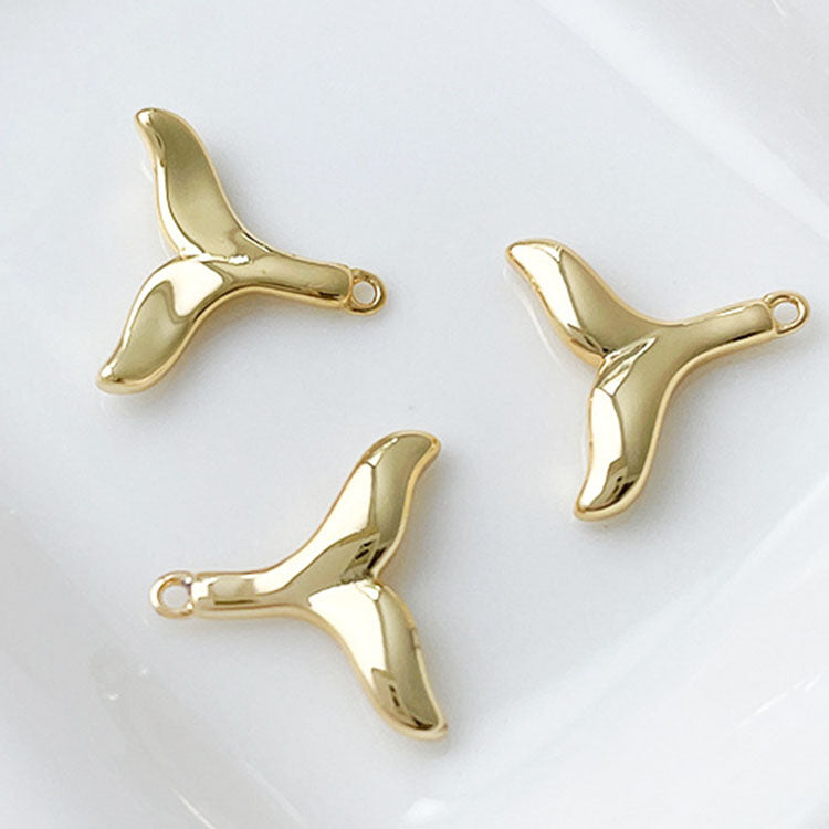 OCEAN- Gold Whale Tail Charm