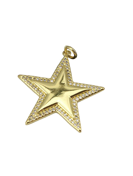 Crystal Edge Gold Star Charm