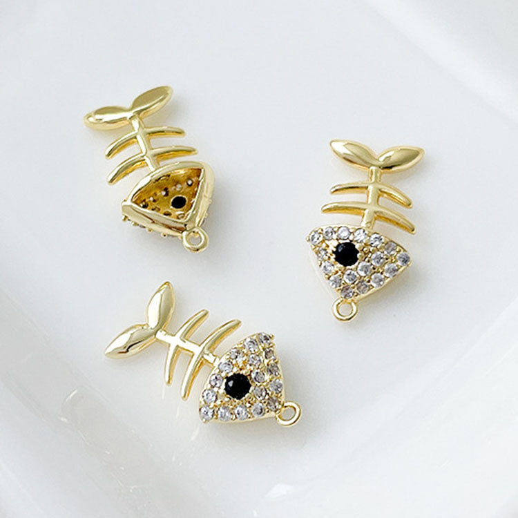 OCEAN- Gold Fish Skeleton Charm